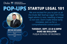 Duke I&amp;E Pop-Ups Startup Legal 101